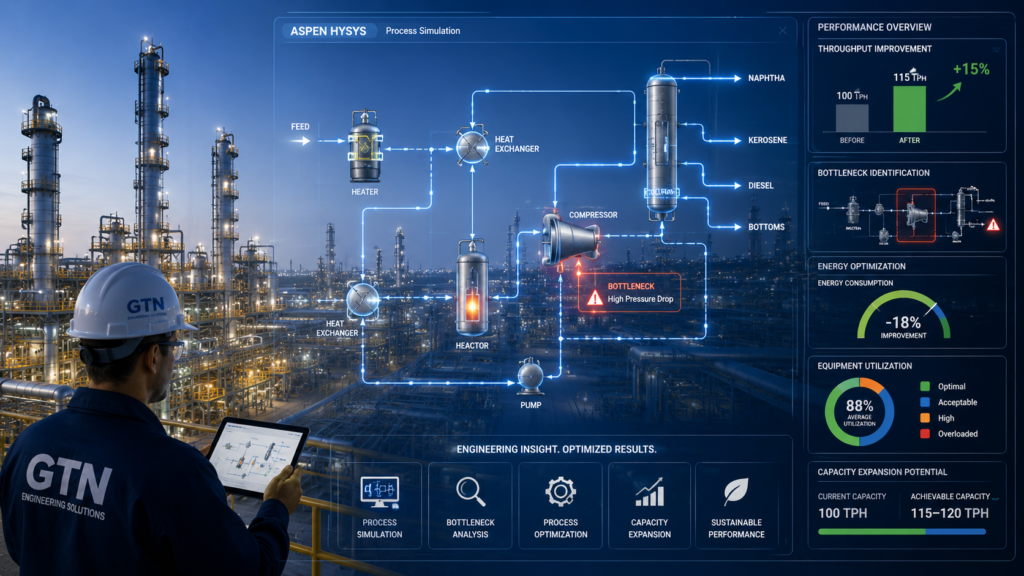Process Optimization vs Debottlenecking analysis in a refinery control room using process simulation and bottleneck identification