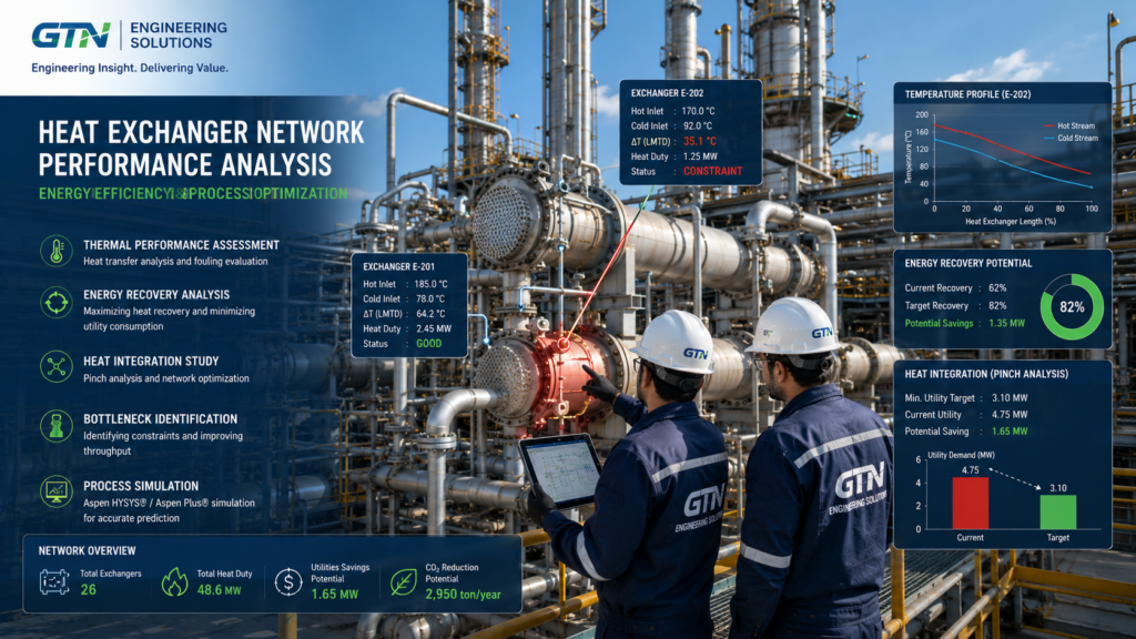 Refinery heat exchanger network analyzed for energy efficiency, process optimization and debottlenecking studies