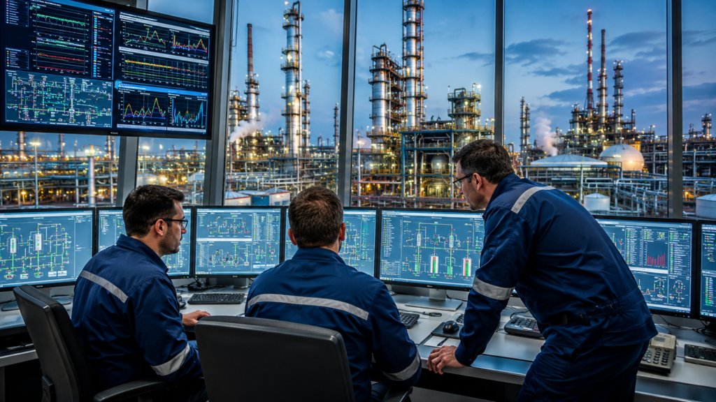 Chemical Plant Troubleshooting in a modern refinery control room