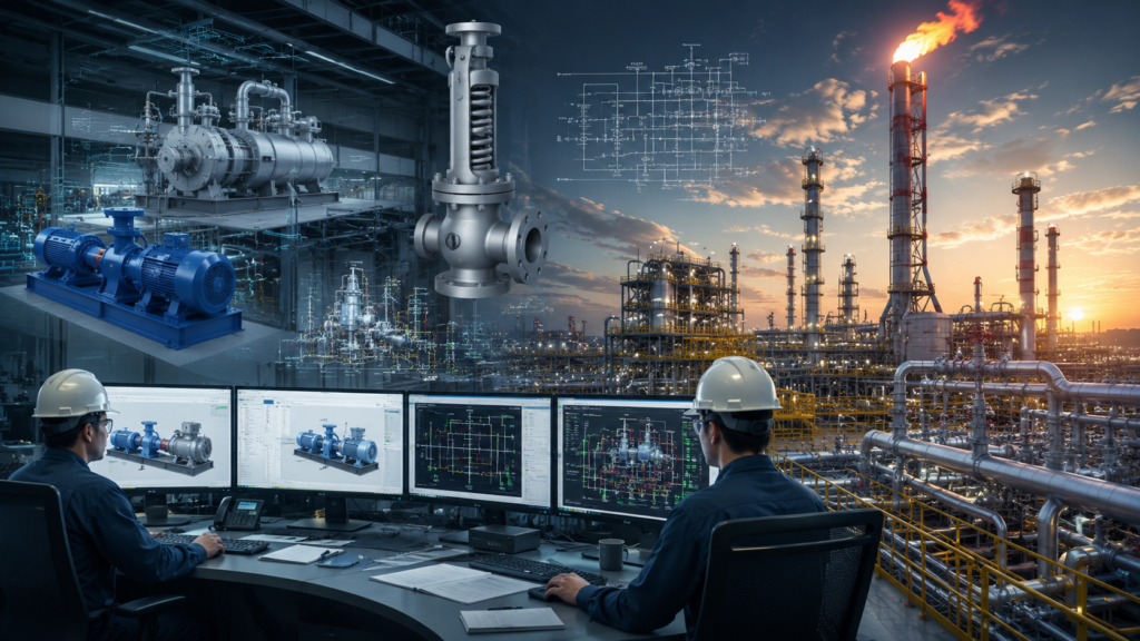 Process Equipment Design for pumps compressors pressure vessels and flare systems